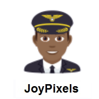 Man Pilot: Medium-Dark Skin Tone on JoyPixels