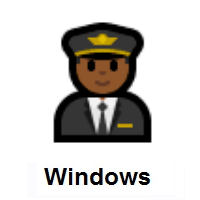 Man Pilot: Medium-Dark Skin Tone on Microsoft Windows