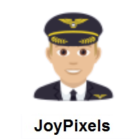 Man Pilot: Medium-Light Skin Tone on JoyPixels