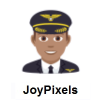 Man Pilot: Medium Skin Tone on JoyPixels