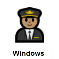 Man Pilot: Medium Skin Tone on Microsoft Windows