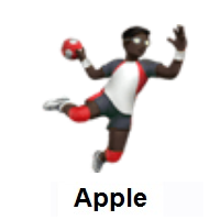 Man Playing Handball: Dark Skin Tone on Apple iOS