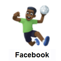 Man Playing Handball: Dark Skin Tone on Facebook
