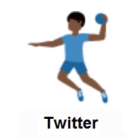Man Playing Handball: Dark Skin Tone on Twitter Twemoji
