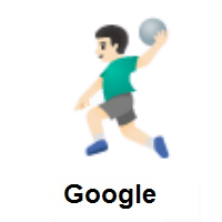Man Playing Handball: Light Skin Tone on Google Android