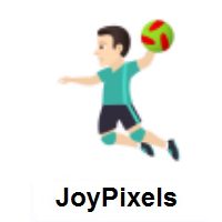 Man Playing Handball: Light Skin Tone on JoyPixels