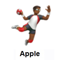 Man Playing Handball: Medium-Dark Skin Tone on Apple iOS