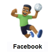 Man Playing Handball: Medium-Dark Skin Tone on Facebook