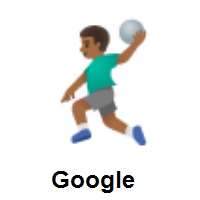 Man Playing Handball: Medium-Dark Skin Tone on Google Android