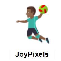 Man Playing Handball: Medium-Dark Skin Tone on JoyPixels