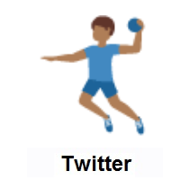 Man Playing Handball: Medium-Dark Skin Tone on Twitter Twemoji
