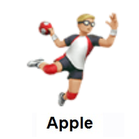 Man Playing Handball: Medium-Light Skin Tone on Apple iOS