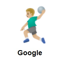 Man Playing Handball: Medium-Light Skin Tone on Google Android