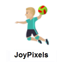 Man Playing Handball: Medium-Light Skin Tone on JoyPixels