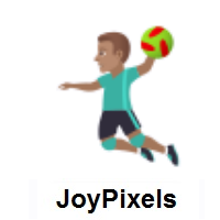 Man Playing Handball: Medium Skin Tone on JoyPixels