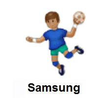 Man Playing Handball: Medium Skin Tone on Samsung
