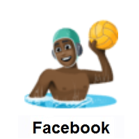 Man Playing Water Polo: Dark Skin Tone on Facebook