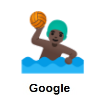 Man Playing Water Polo: Dark Skin Tone on Google Android