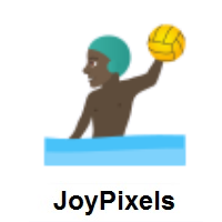 Man Playing Water Polo: Dark Skin Tone on JoyPixels