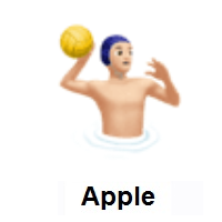 Man Playing Water Polo: Light Skin Tone on Apple iOS