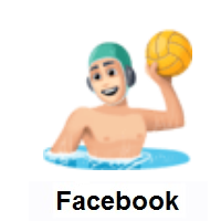 Man Playing Water Polo: Light Skin Tone on Facebook
