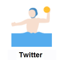 Man Playing Water Polo: Light Skin Tone on Twitter Twemoji