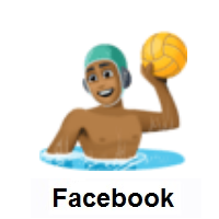 Man Playing Water Polo: Medium-Dark Skin Tone on Facebook