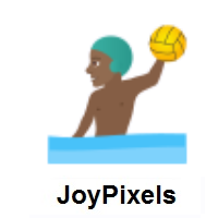 Man Playing Water Polo: Medium-Dark Skin Tone on JoyPixels