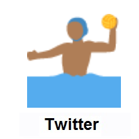 Man Playing Water Polo: Medium-Dark Skin Tone on Twitter Twemoji