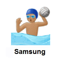 Man Playing Water Polo: Medium Skin Tone on Samsung