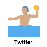 Man Playing Water Polo: Medium Skin Tone on Twitter Twemoji