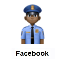 Man Police Officer: Dark Skin Tone on Facebook
