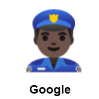 Man Police Officer: Dark Skin Tone on Google Android