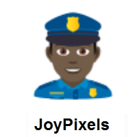 Man Police Officer: Dark Skin Tone on JoyPixels