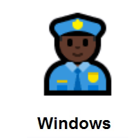 Man Police Officer: Dark Skin Tone on Microsoft Windows