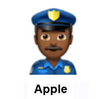 Man Police Officer: Medium-Dark Skin Tone on Apple iOS