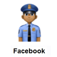 Man Police Officer: Medium-Dark Skin Tone on Facebook