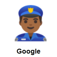 Man Police Officer: Medium-Dark Skin Tone on Google Android