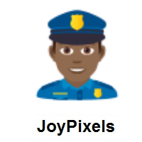 Man Police Officer: Medium-Dark Skin Tone on JoyPixels
