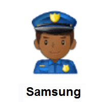 Man Police Officer: Medium-Dark Skin Tone on Samsung