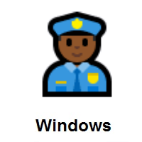Man Police Officer: Medium-Dark Skin Tone on Microsoft Windows