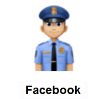 Man Police Officer: Medium-Light Skin Tone on Facebook
