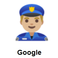 Man Police Officer: Medium-Light Skin Tone on Google Android
