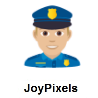 Man Police Officer: Medium-Light Skin Tone on JoyPixels