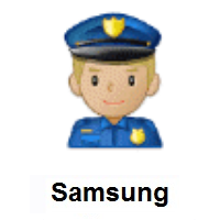 Man Police Officer: Medium-Light Skin Tone on Samsung