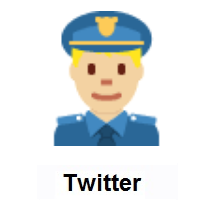 Man Police Officer: Medium-Light Skin Tone on Twitter Twemoji