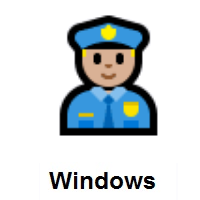 Man Police Officer: Medium-Light Skin Tone on Microsoft Windows