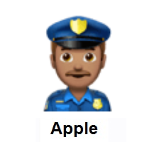 Man Police Officer: Medium Skin Tone on Apple iOS