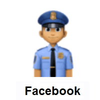 Man Police Officer: Medium Skin Tone on Facebook