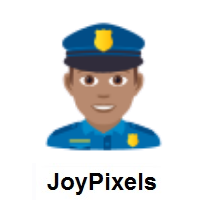 Man Police Officer: Medium Skin Tone on JoyPixels